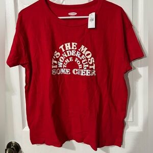NWT ladies red holiday cheer shirt sz med old navy